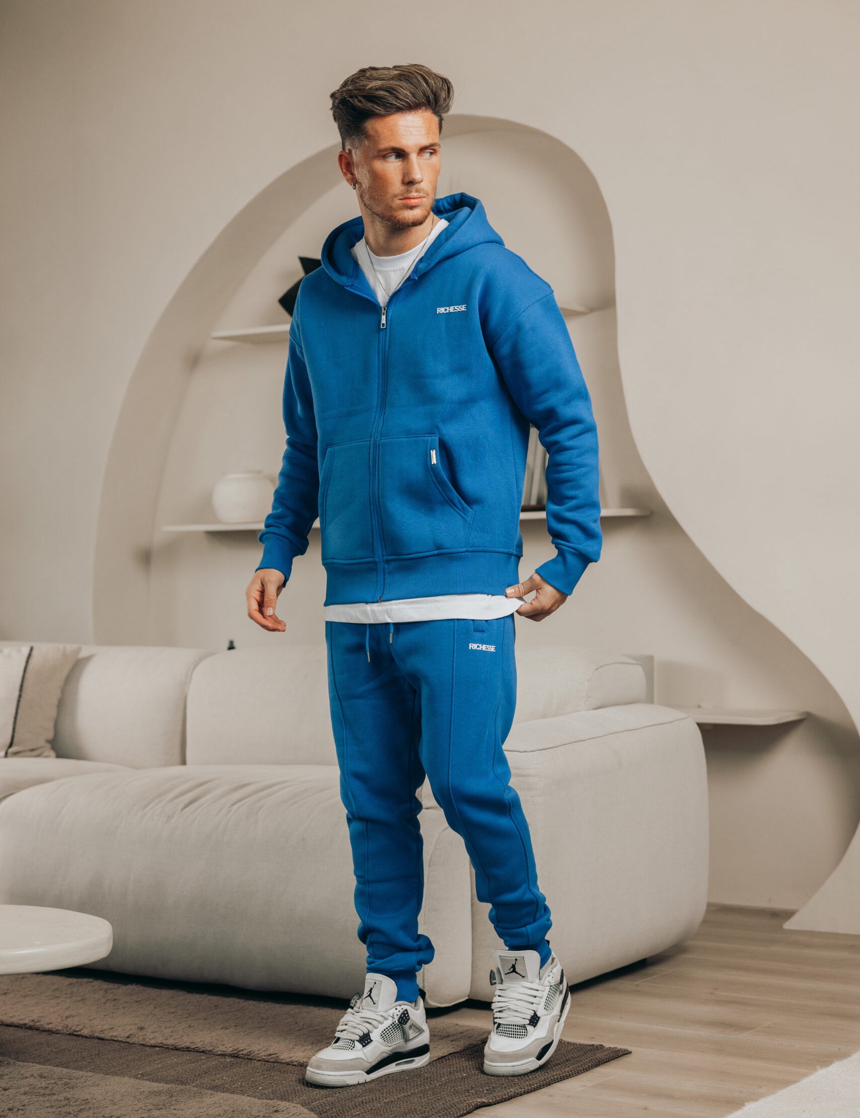 ZIPPER HOODIE BLUE