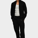 KNITTED ZIPPER VEST BLACK