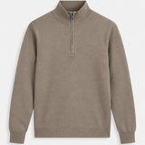 HALF ZIP KNIT | TAUPE