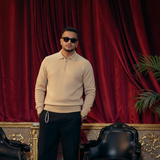 KNITTED LONGSLEEVE POLO BEIGE