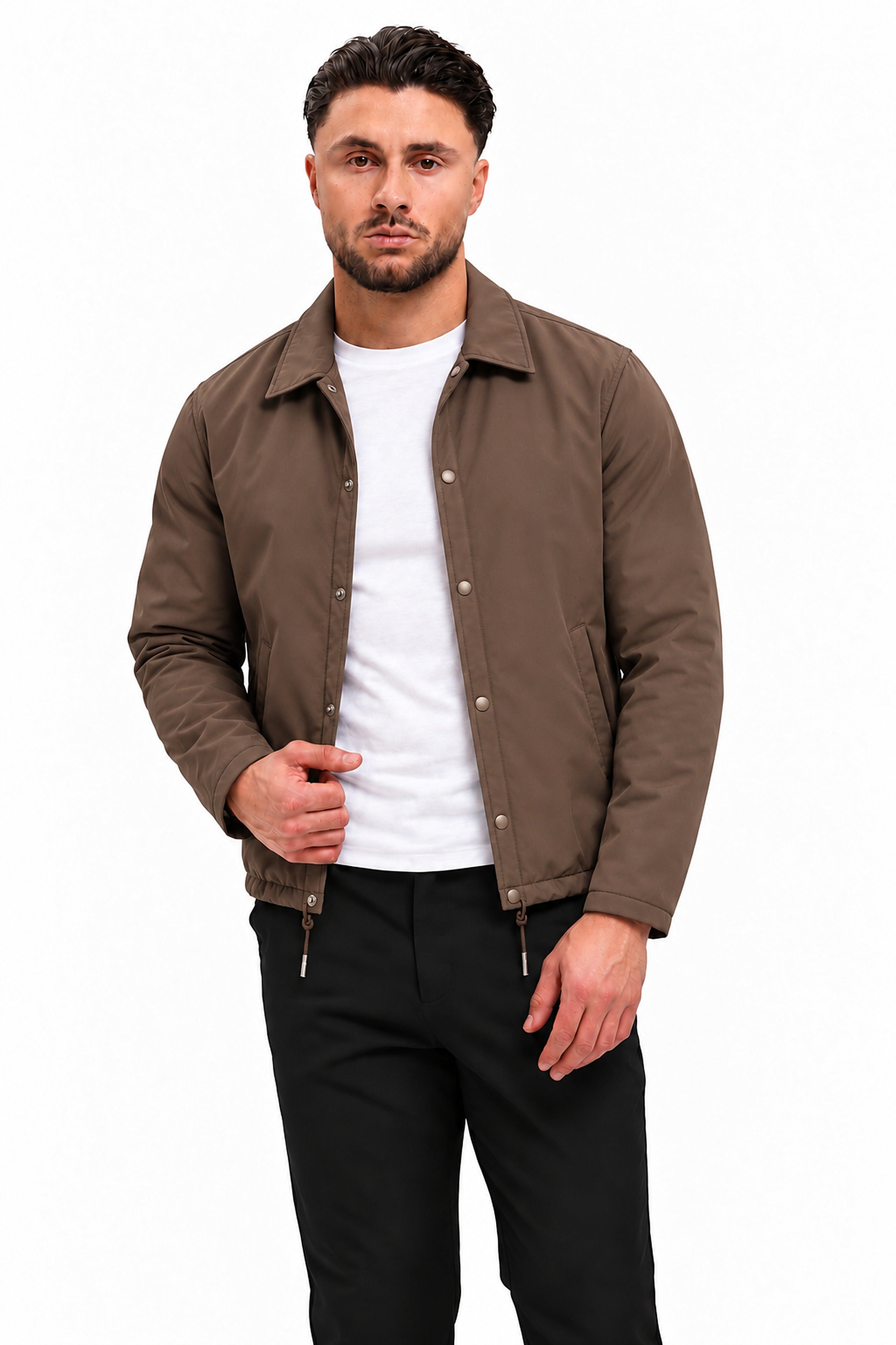 TORINO JACKET | BROWN — pose