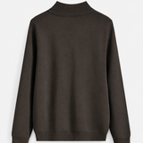 KNIT ZIP CARDIGAN | DARK BROWN