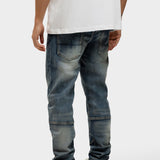 BULLET WASHED BLUE BAGGY JEANS