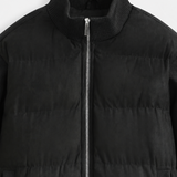 KNIT SLEEVE PUFFER JACKET | BLACK