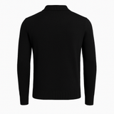 KNITTED LONGSLEEVE POLO BLACK