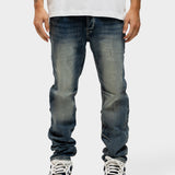 BULLET WASHED BLUE BAGGY JEANS