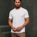Klassisches weißes Baumwoll-T-Shirt