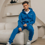 ZIPPER HOODIE TRACKSUIT BLAUW