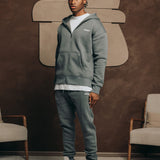 Zipper Hoodie Tracksuit Gray