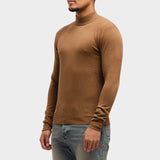 Gestrickter Rollkragenpullover Braun