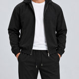 Core Tech Tracksuit Black - detail rits en tailleband