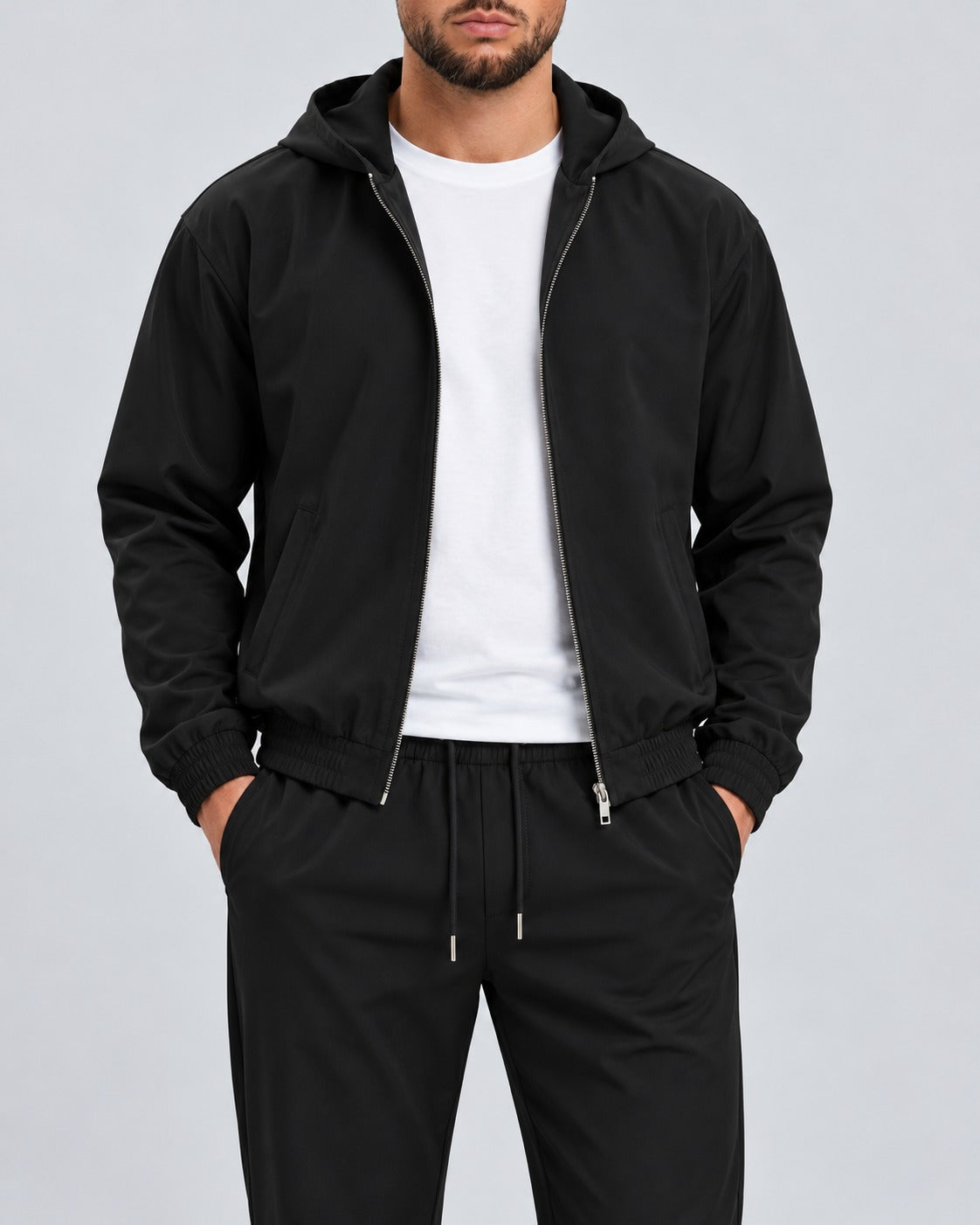 Core Tech Pants Black - detail tailleband en koord