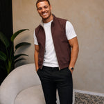 Core Bodywarmer Burgundy Beige - lifestyle staand