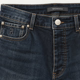 Bullet Dark Blue detail: RICHESSE label, knoop en geborduurde R