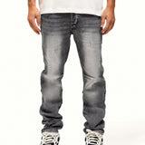 Bullet Washed Grey Baggy Jeans voorkant