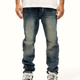 BULLET WASHED BLUE BAGGY JEANS