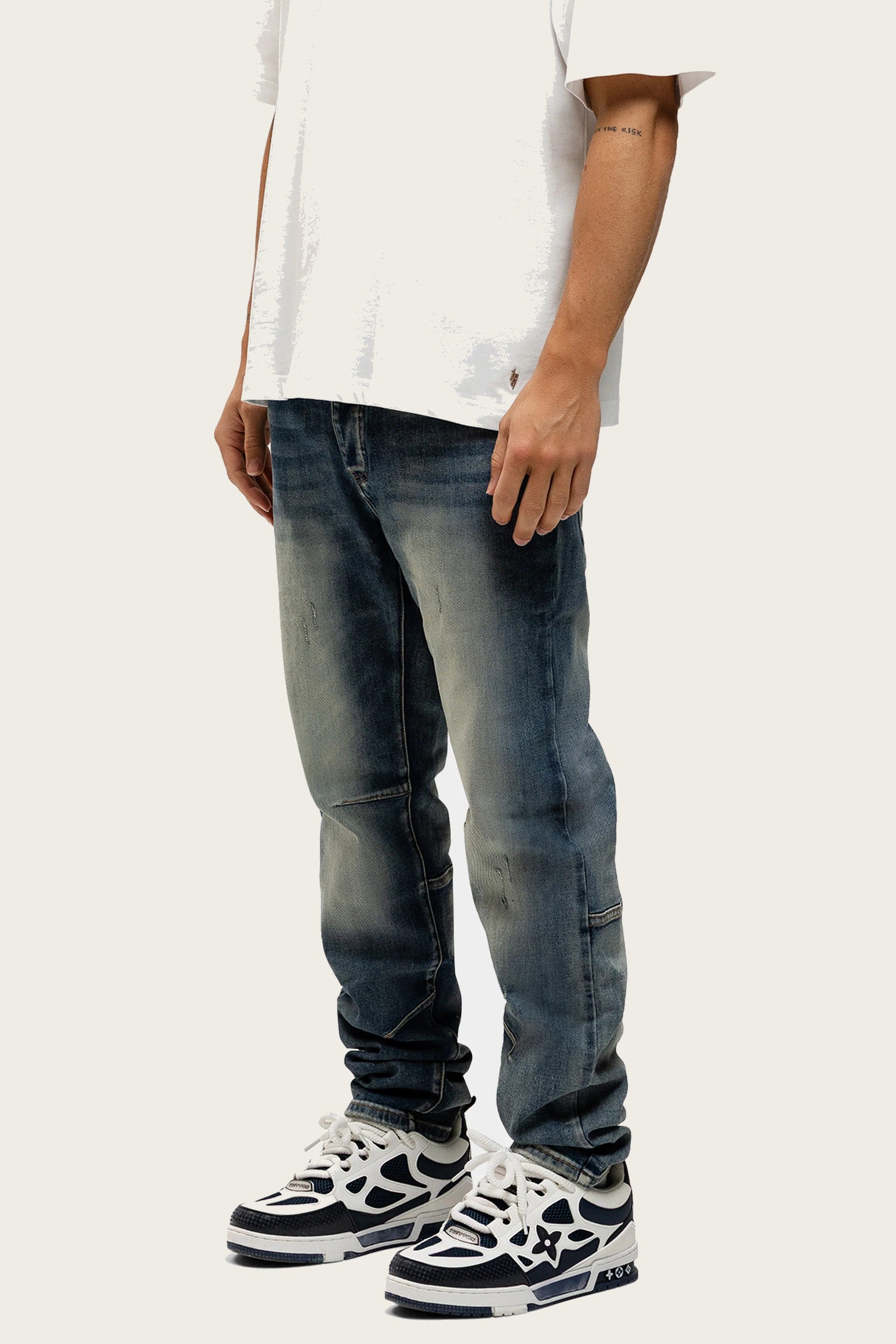 BULLET WASHED BLUE BAGGY JEANS