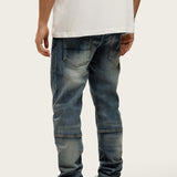BULLET WASHED BLUE BAGGY JEANS