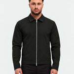 MARSEILLE JACKET | BLACK — voorkant, model (183 cm) draagt maat L