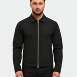 MARSEILLE JACKET | BLACK — voorkant, model (183 cm) draagt maat L