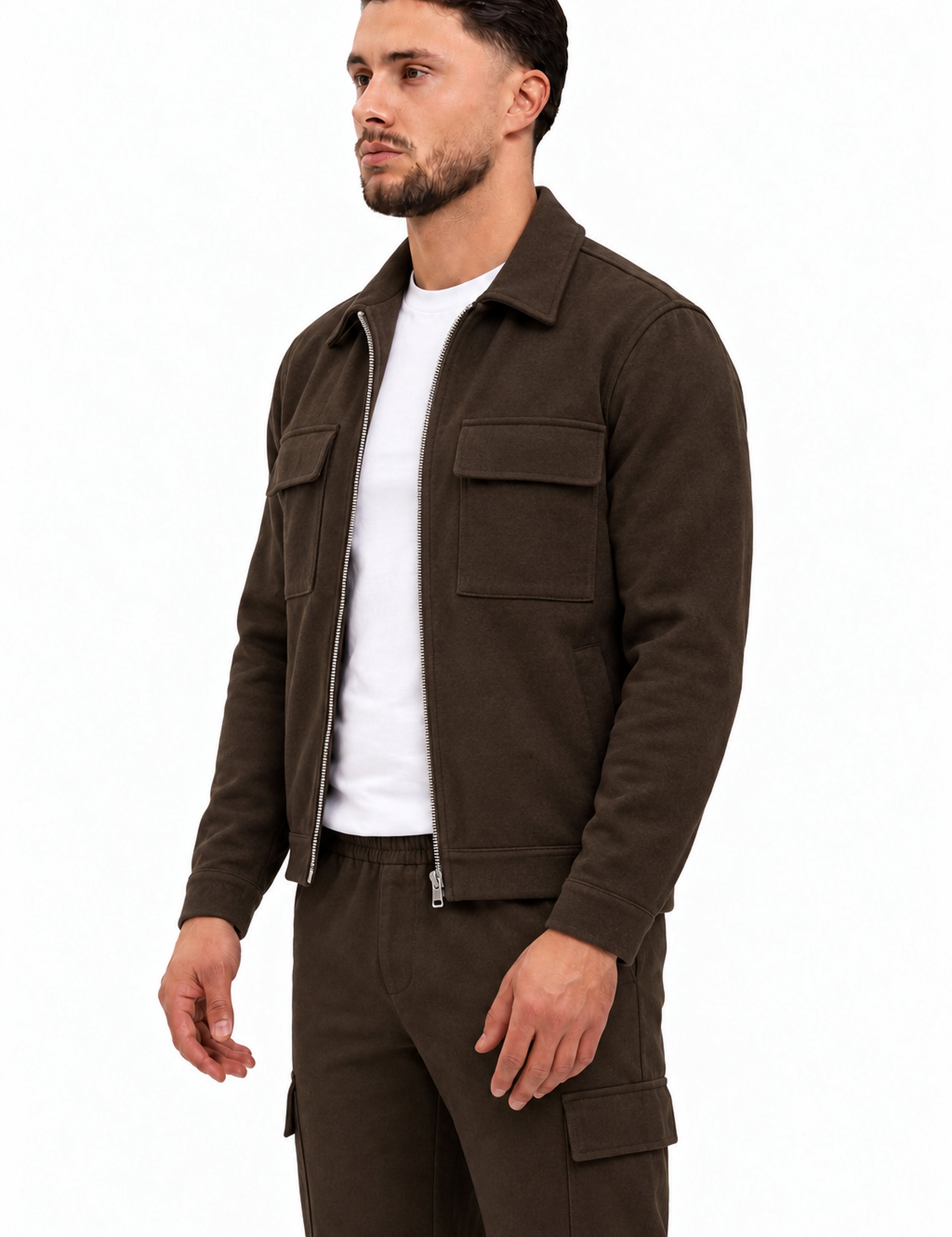 CARGO VEST BROWN - studio zijkant
