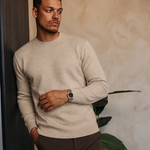 REYES KNIT CREWNECK | BEIGE — lifestylefoto
