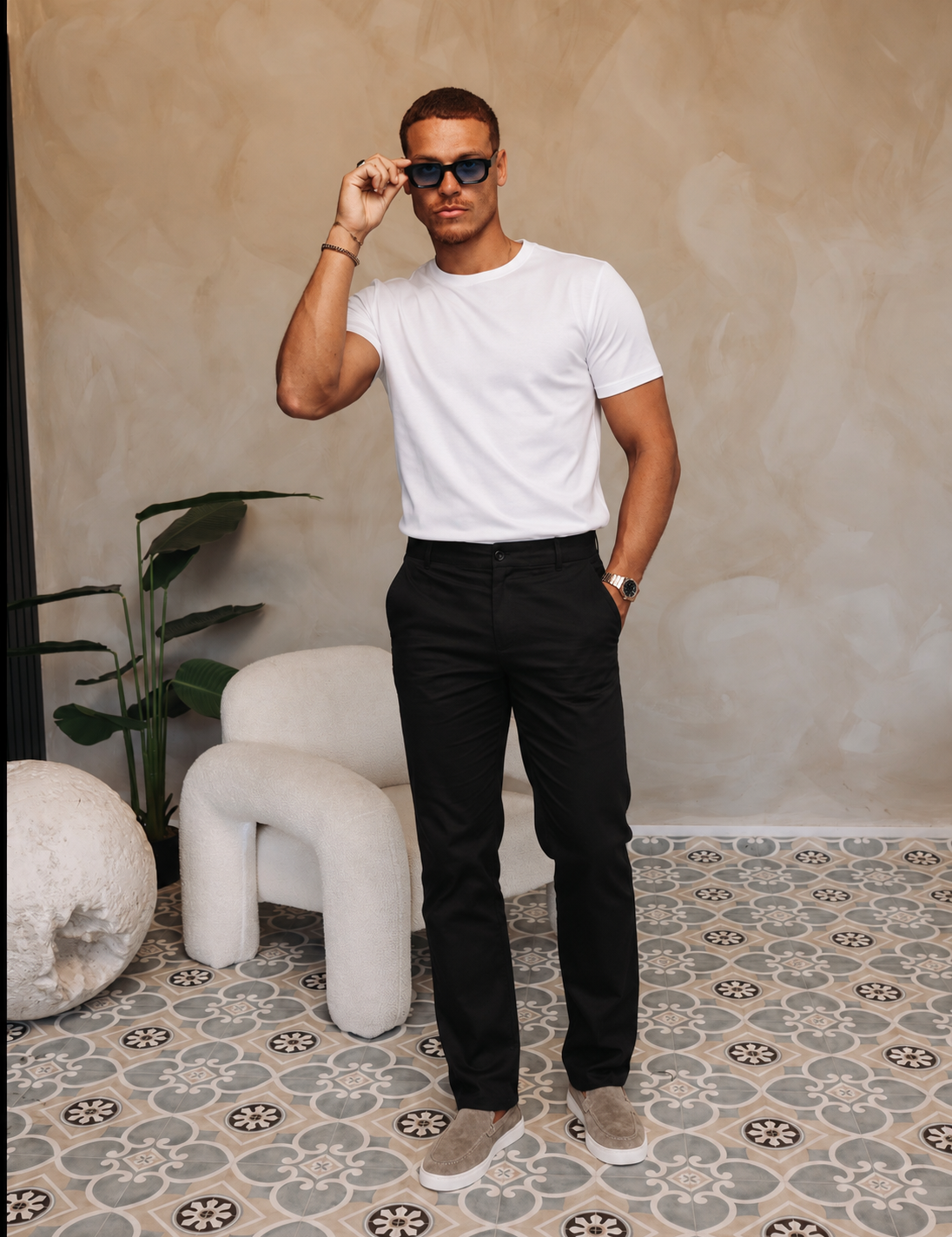 CORE STRAIGHT PANTS BLACK — lifestylefoto