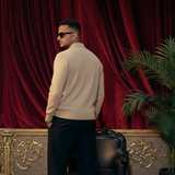 KNITTED LONGSLEEVE POLO BEIGE