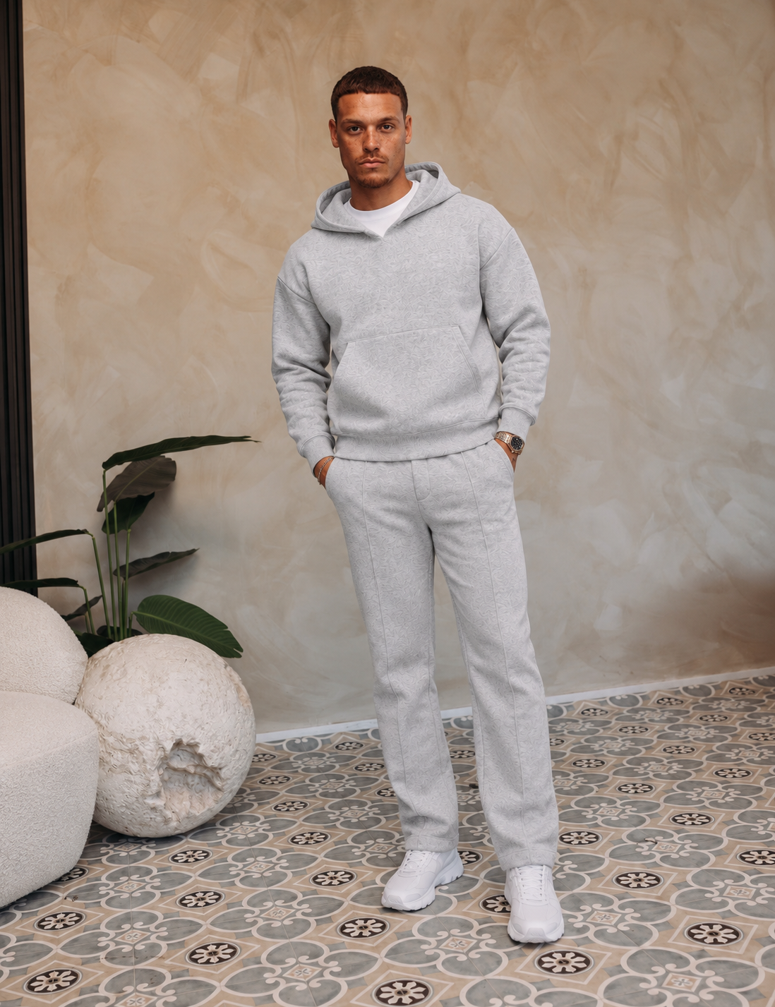 ESSENTIAL HOODIE SET | LIGHT GREY — lifestylefoto