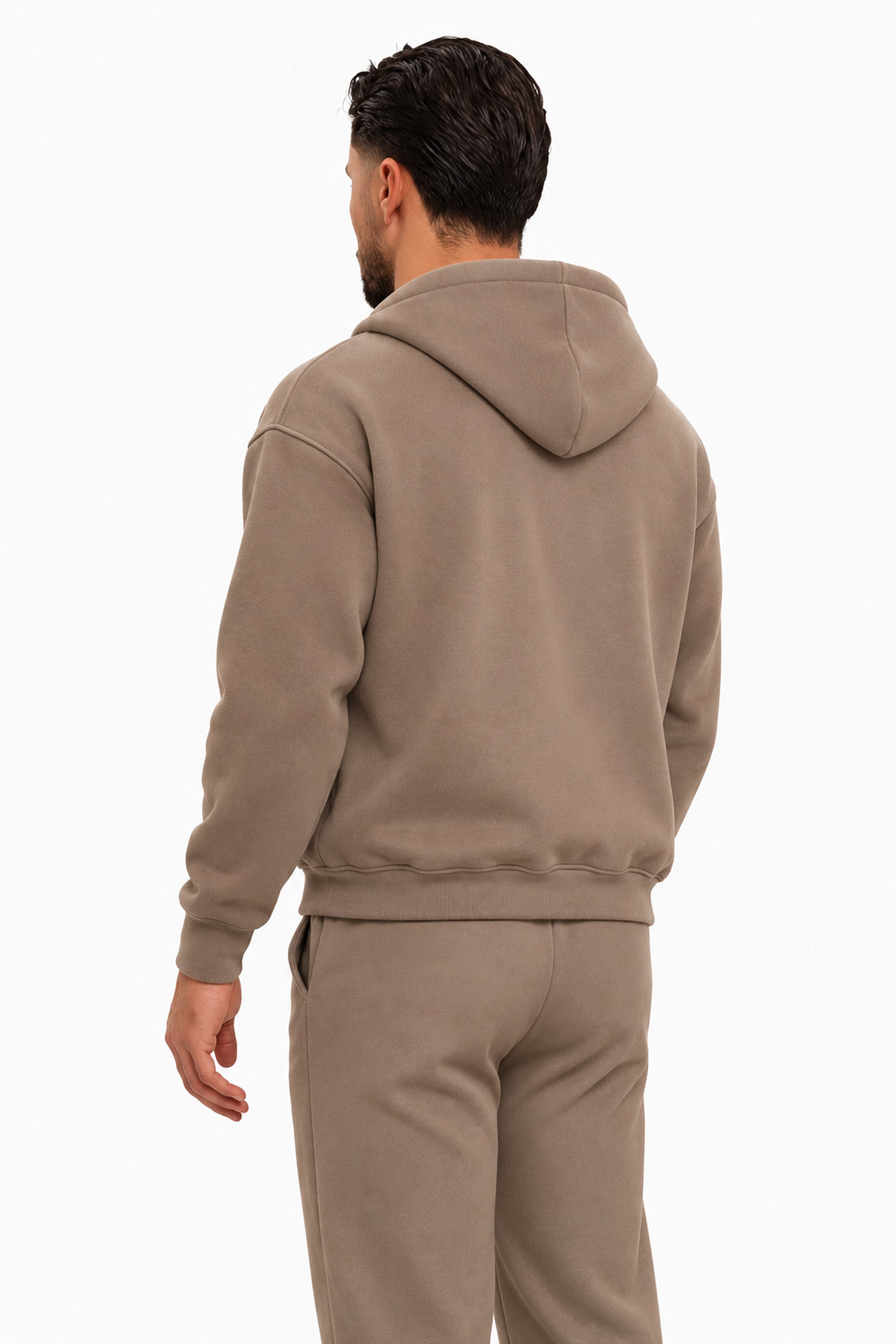 Essential Vest Taupe, achteraanzicht