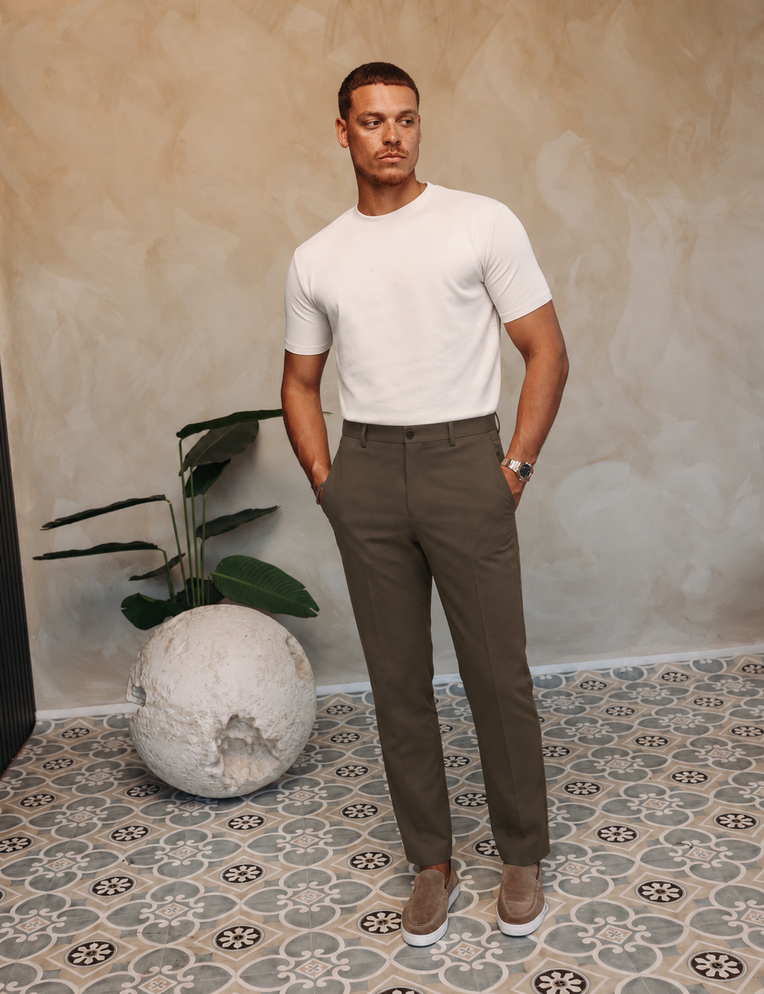 ESSENTIALS SMARTS PANTS EARTH — lifestylefoto