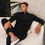 HALF ZIP KNIT | BLACK — lifestylefoto