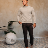 HALF ZIP KNIT | SAND — lifestylefoto