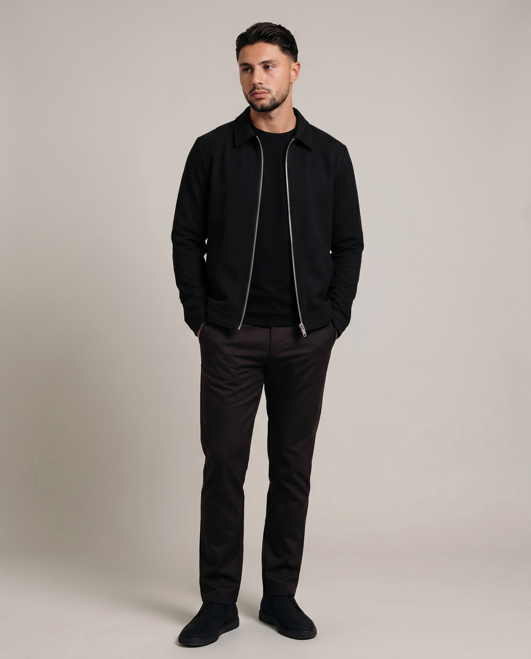 CORE ZIP JACKET BLACK - studio op model