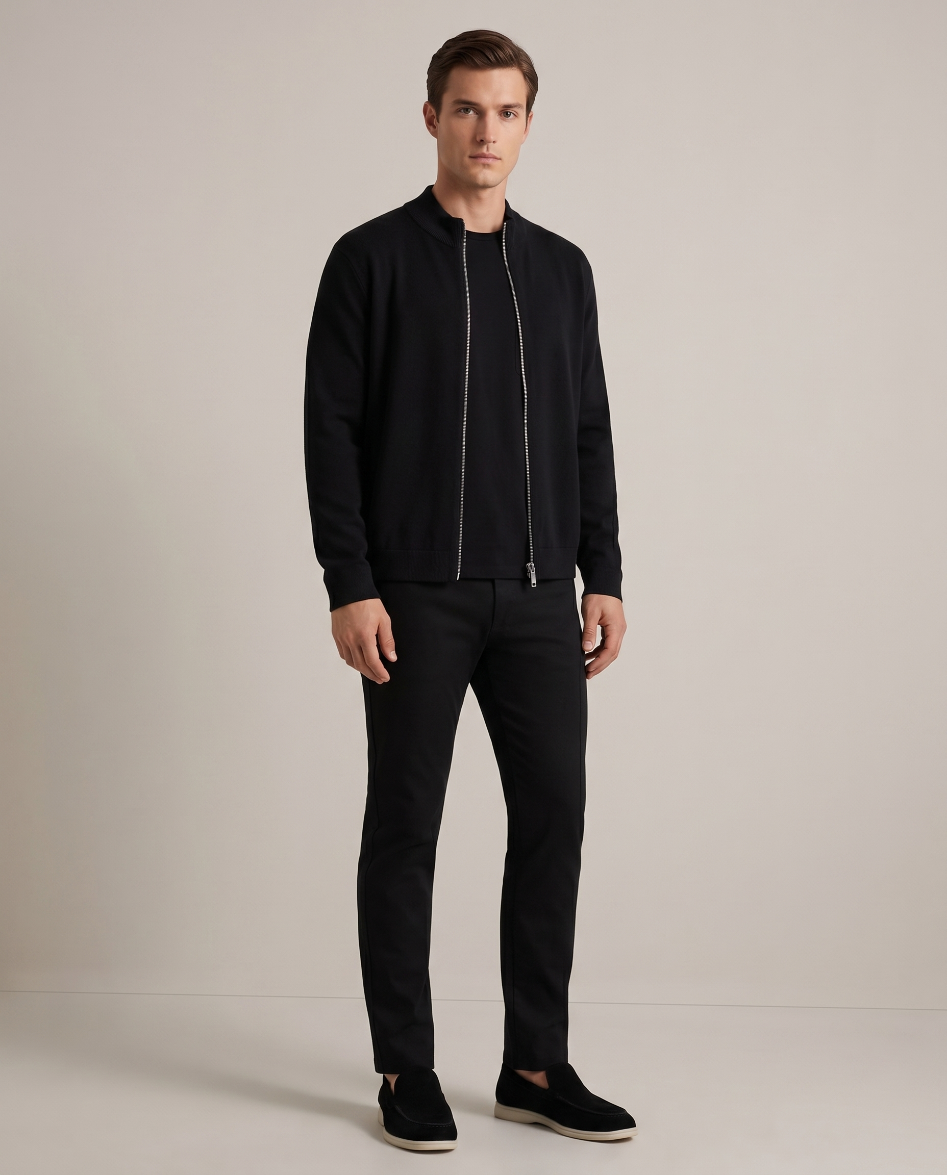 RIVAS HEAVY ZIPPER VEST BLACK - studio op model