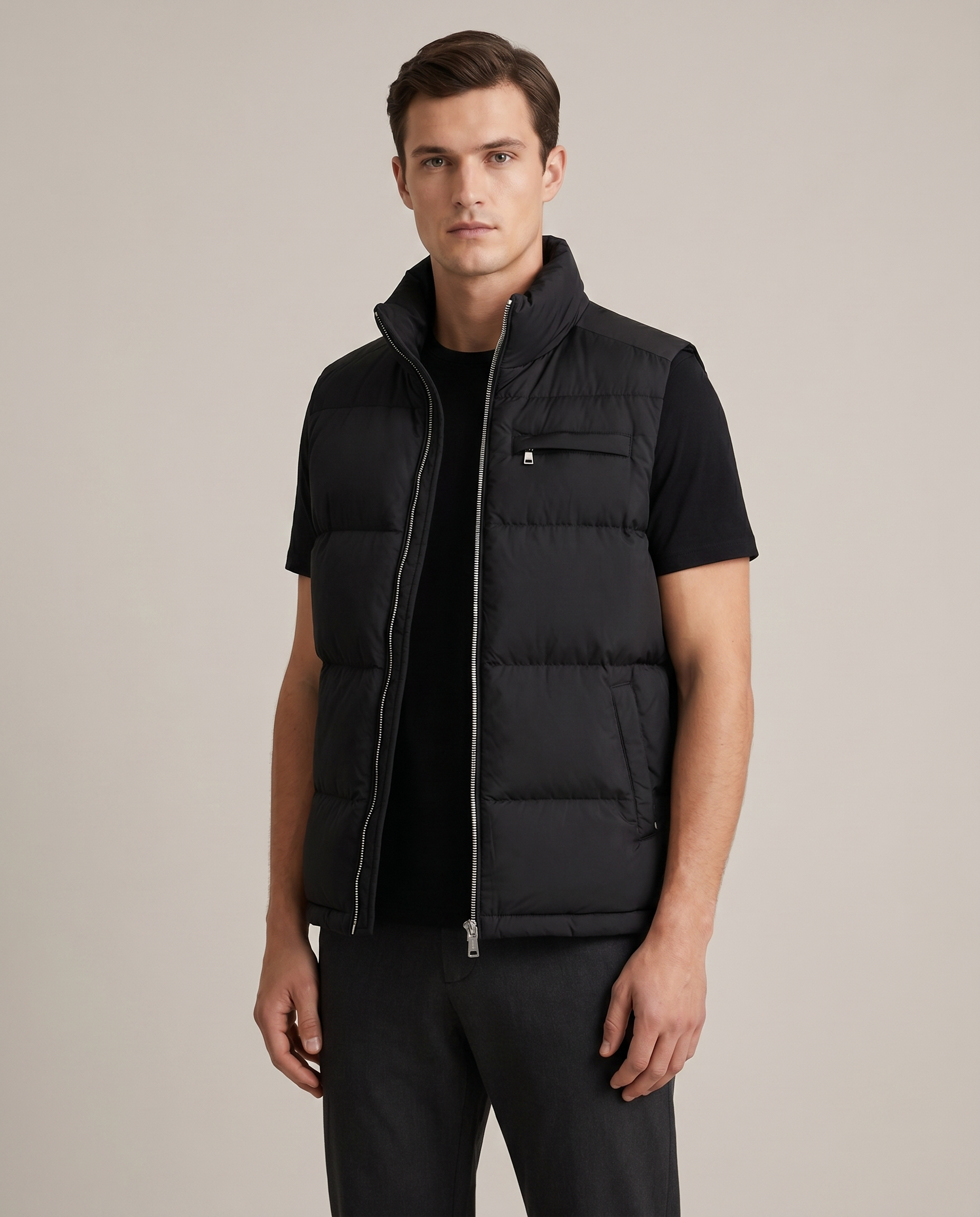 TORINO DOWN BODYWARMER BLACK - studio op model