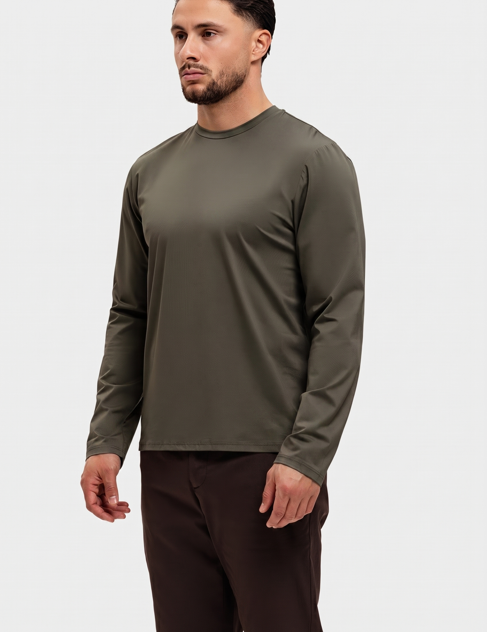 SHINY ESSENTIAL LONGSLEEVE MIDNIGHT OLIVE