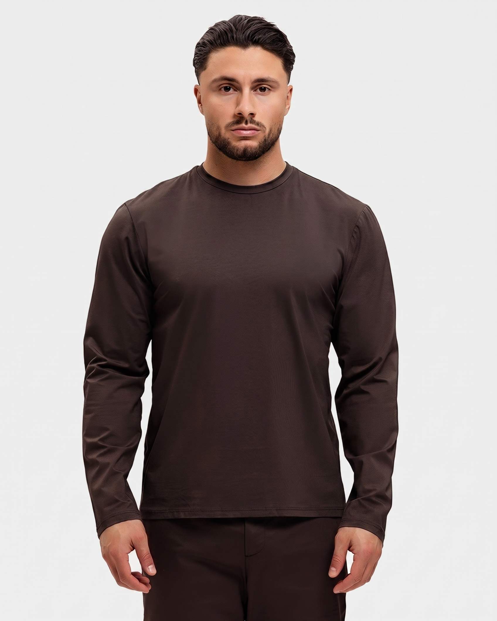 SHINY ESSENTIAL LONGSLEEVE DEEP BROWN