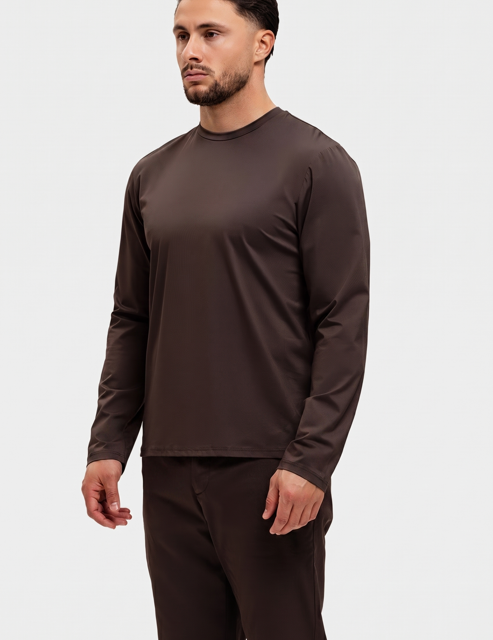 SHINY ESSENTIAL LONGSLEEVE DEEP BROWN