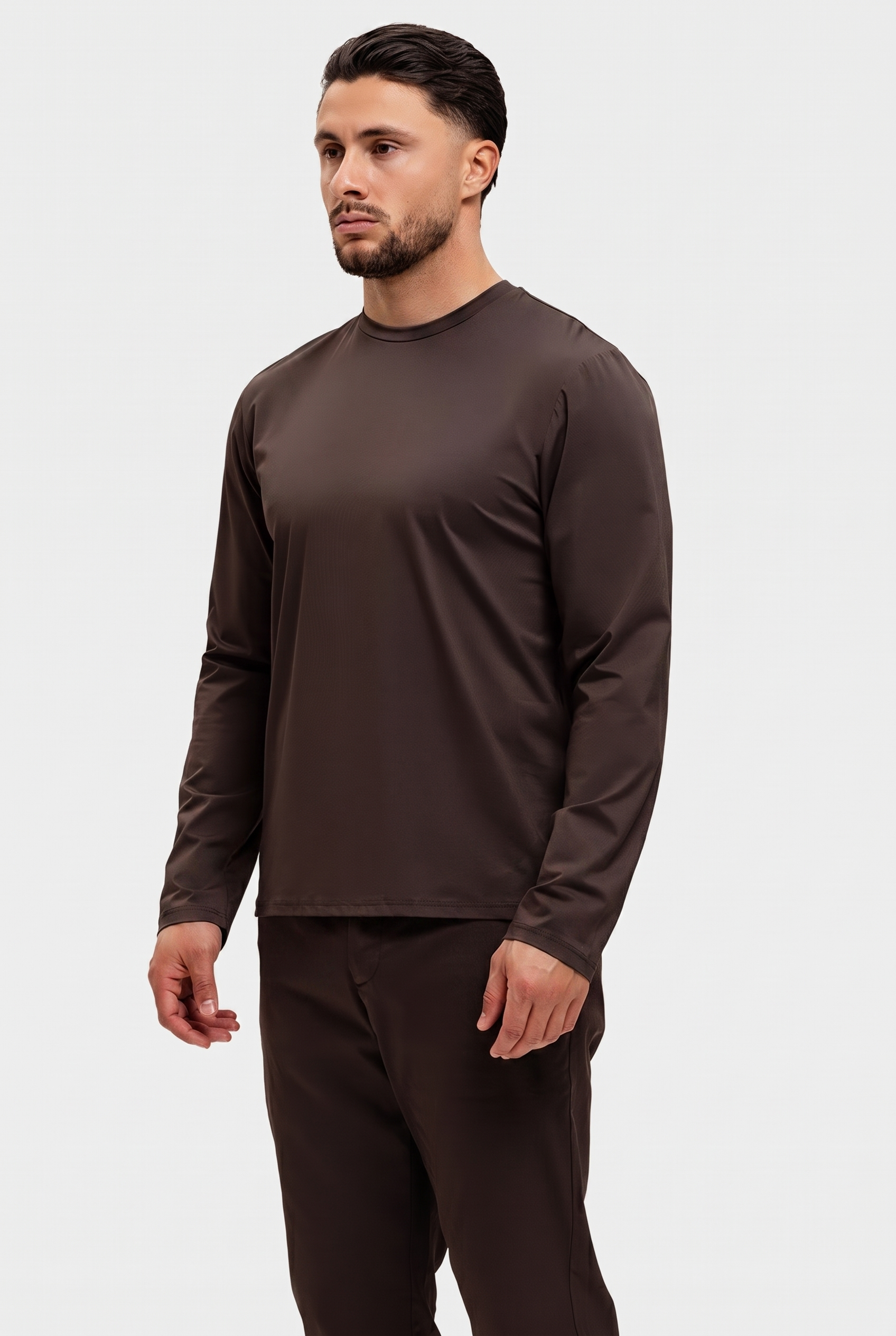 SHINY ESSENTIAL LONGSLEEVE DEEP BROWN