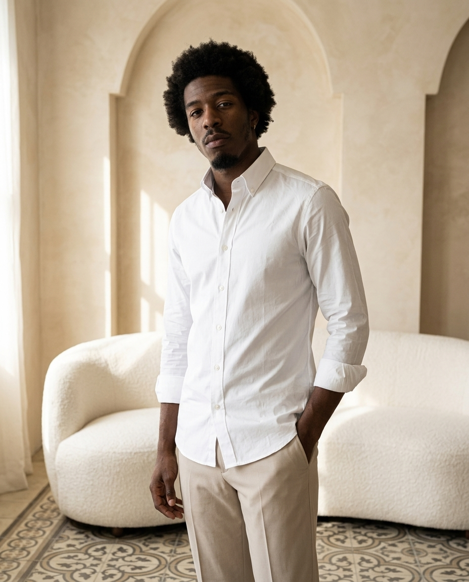 Classic White Shirt - editorial model