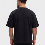 Oversized Cotton T-Shirt Black — achterkant, boxy silhouet 280 GSM katoen