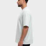 Oversized Cotton T-Shirt Mint — zijkant, oversized fit met dropped shoulders