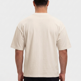 Oversized Cotton T-Shirt Beige - achterkant