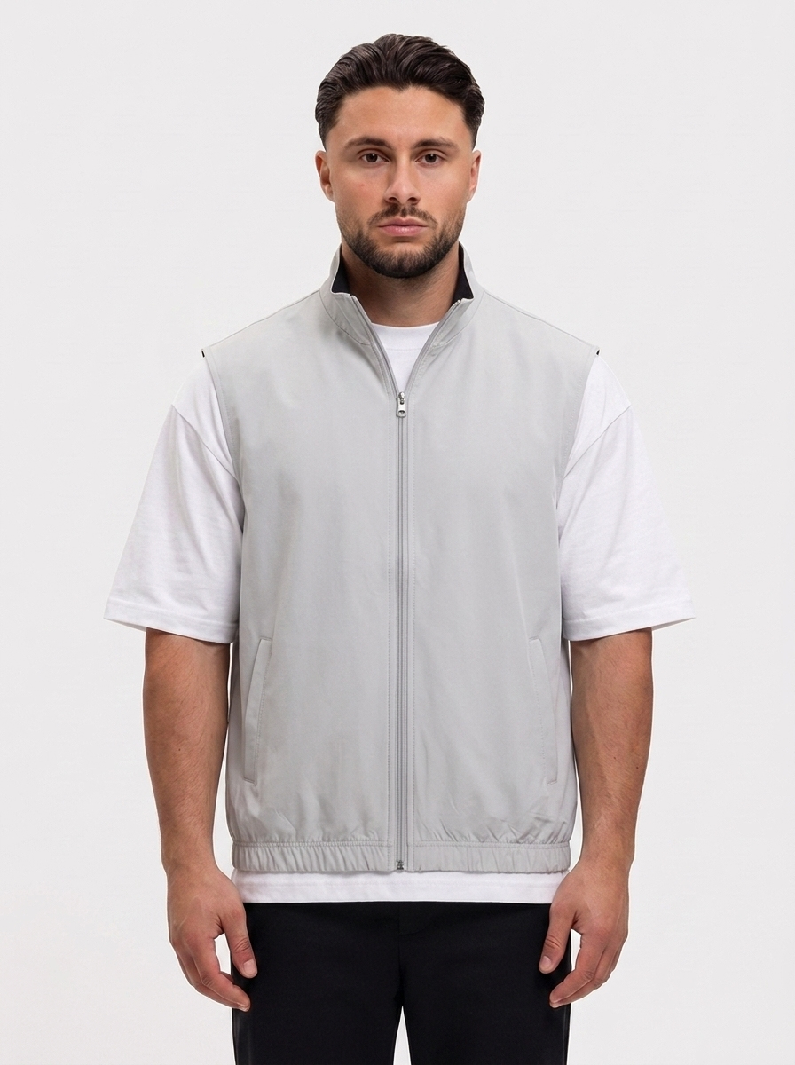 Core Bodywarmer Grey - grijze kant, voorkant