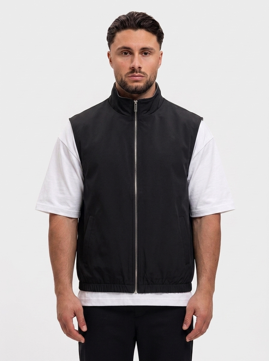 Core Bodywarmer Grey - omkeerbaar zwart, voorkant