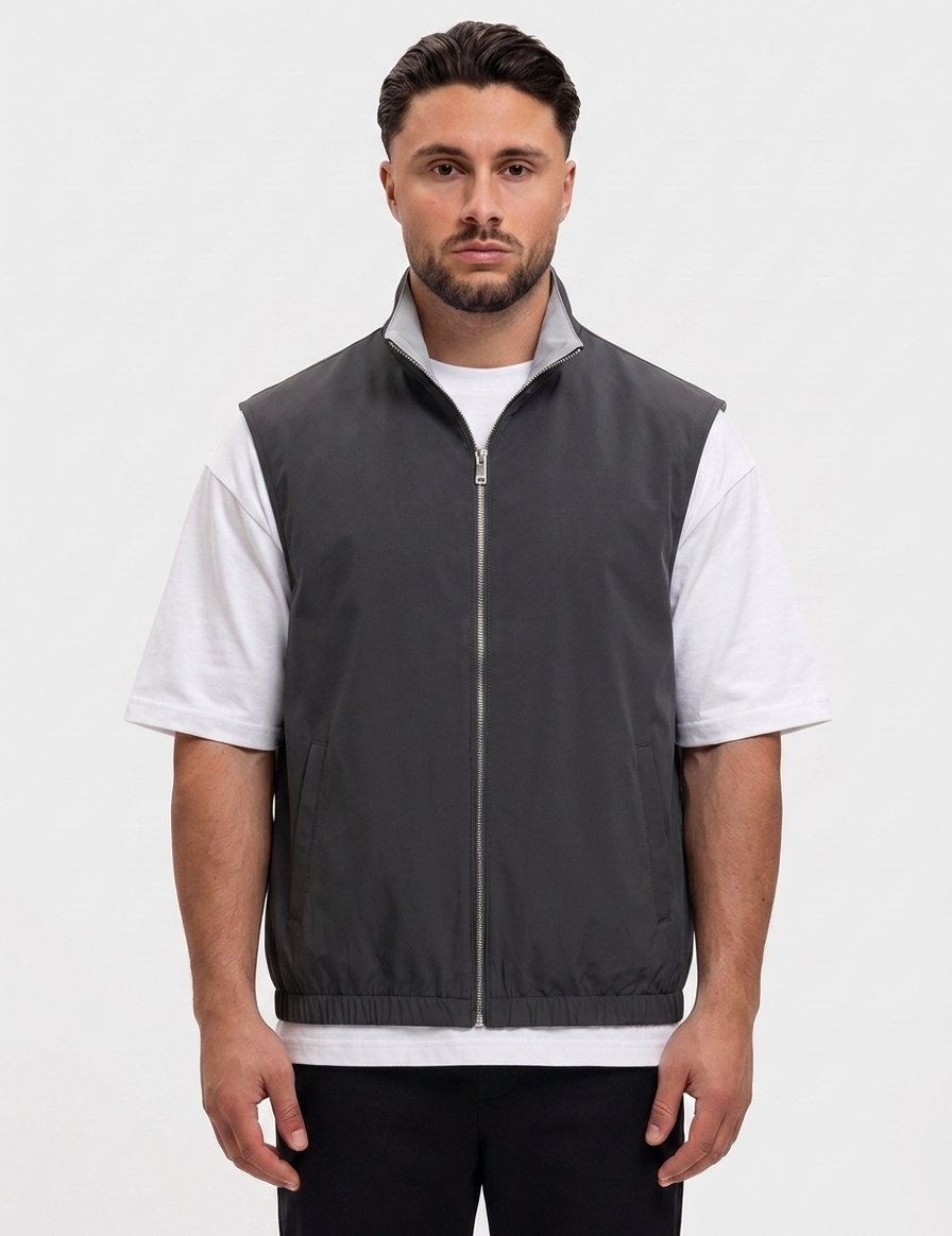 Core Bodywarmer Grey - antraciet kant, voorkant