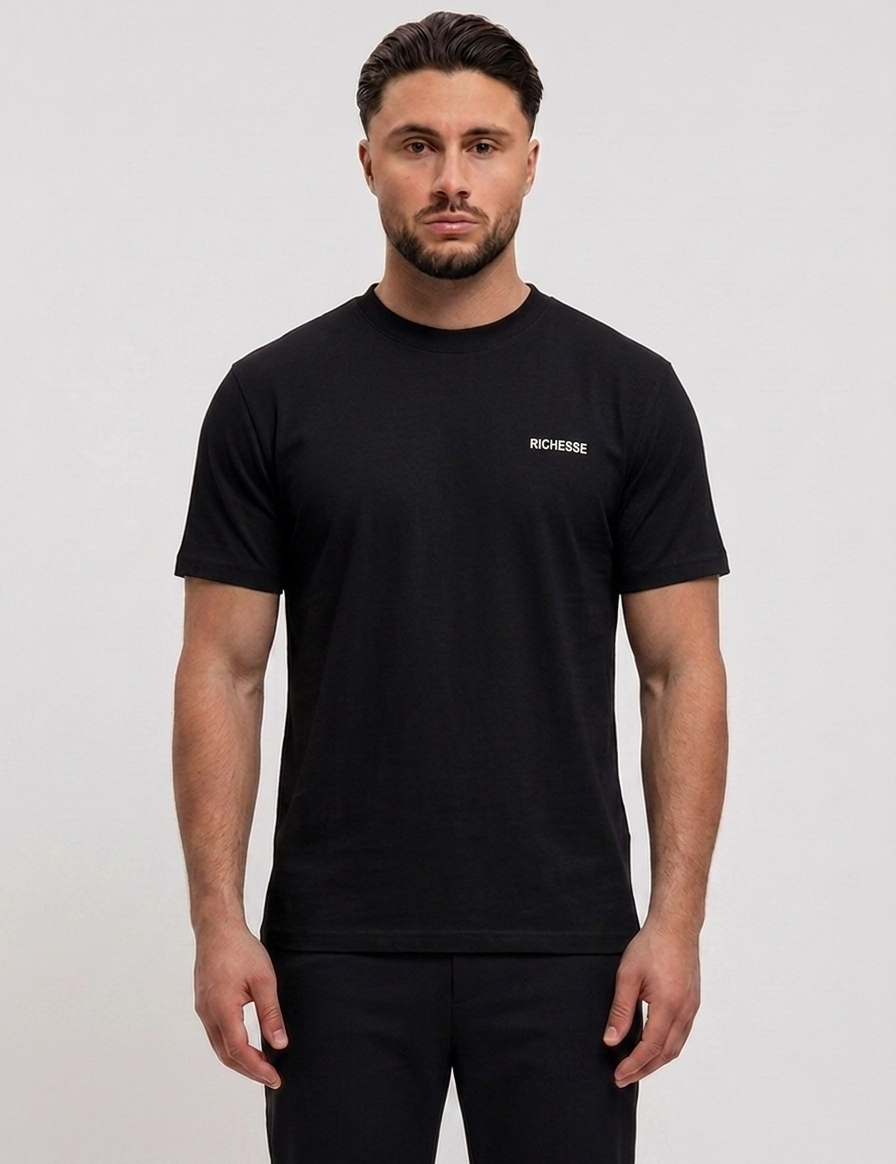 Logo T-Shirt Zwart Regular Fit - voorkant studio