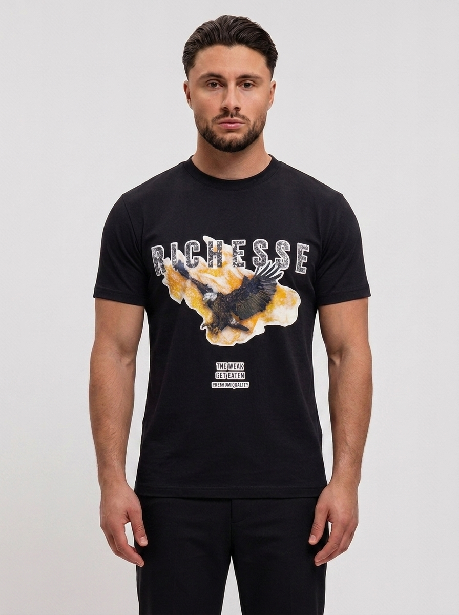 Aigle Black T-Shirt - voorkant studio