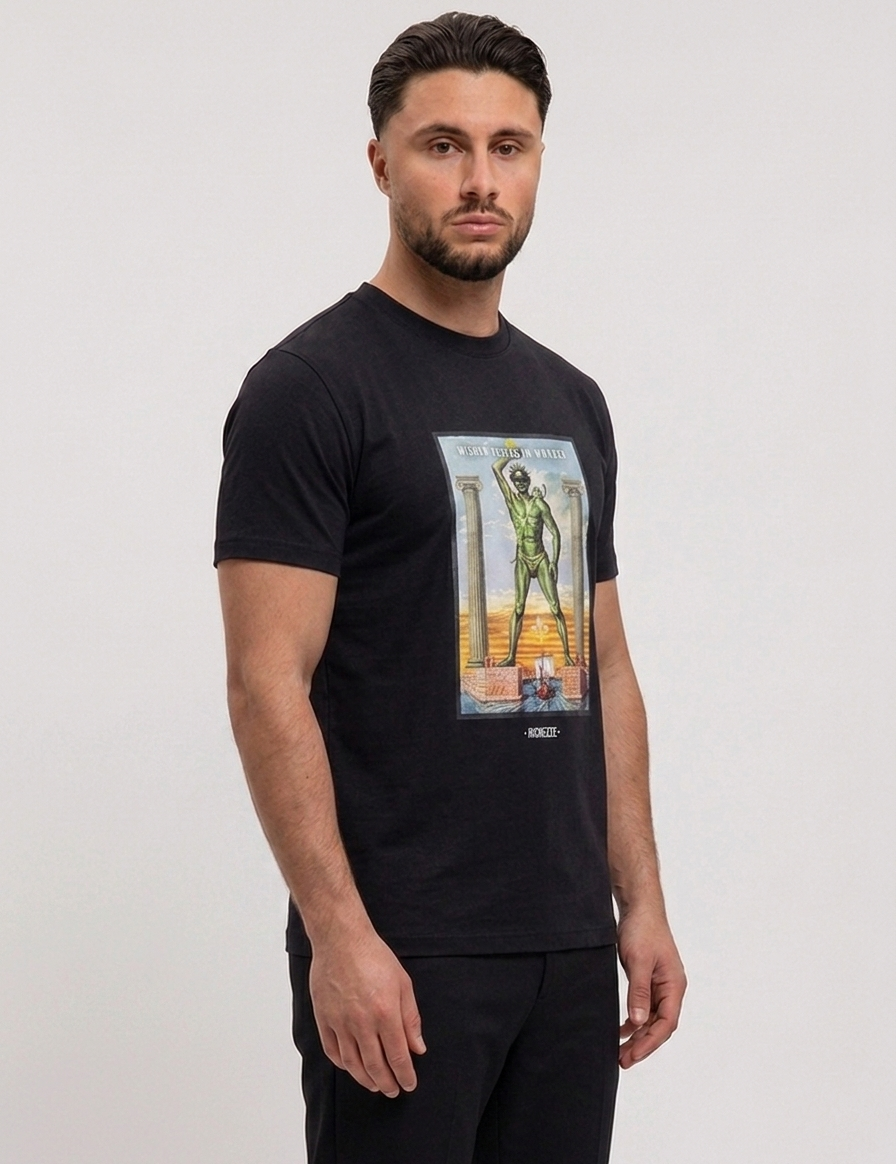 Rhodos Black T-Shirt - zijkant studio